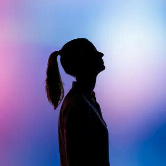 Frau Blau Silhouette Violett