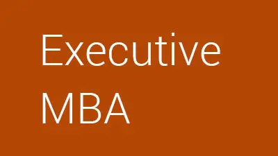 Executive MBA auf farbigem Hintergrund geschrieben