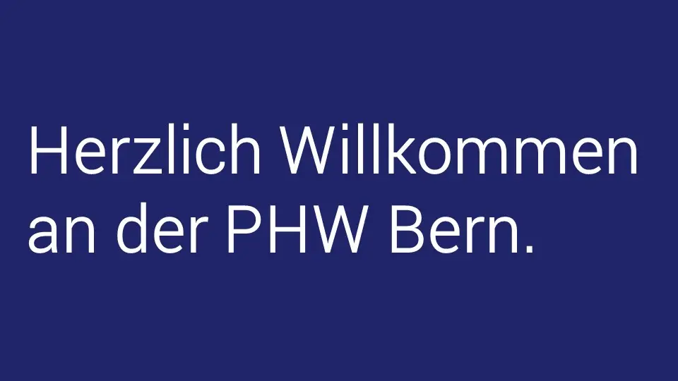 Weisser Text auf blauem Hintergrund